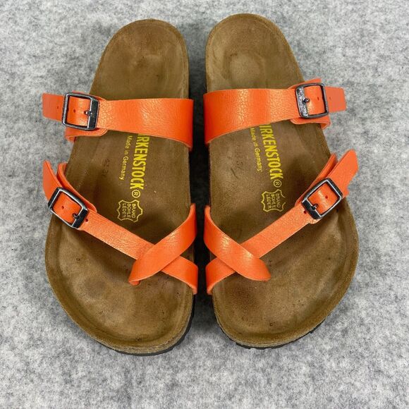 Birkenstock Shoes - Birkenstock Mayari Thong Sandal in Orange Leather EU 37 US L6